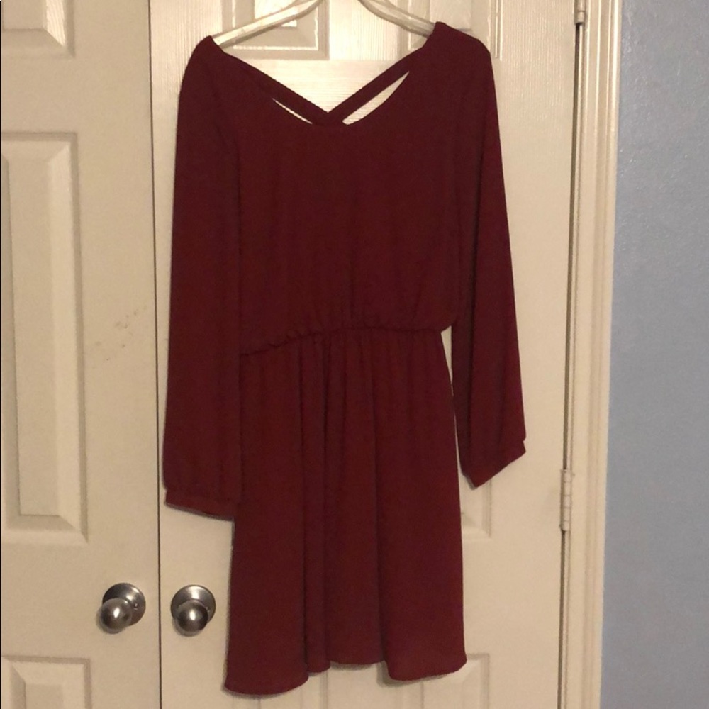 Red long sleeve dress